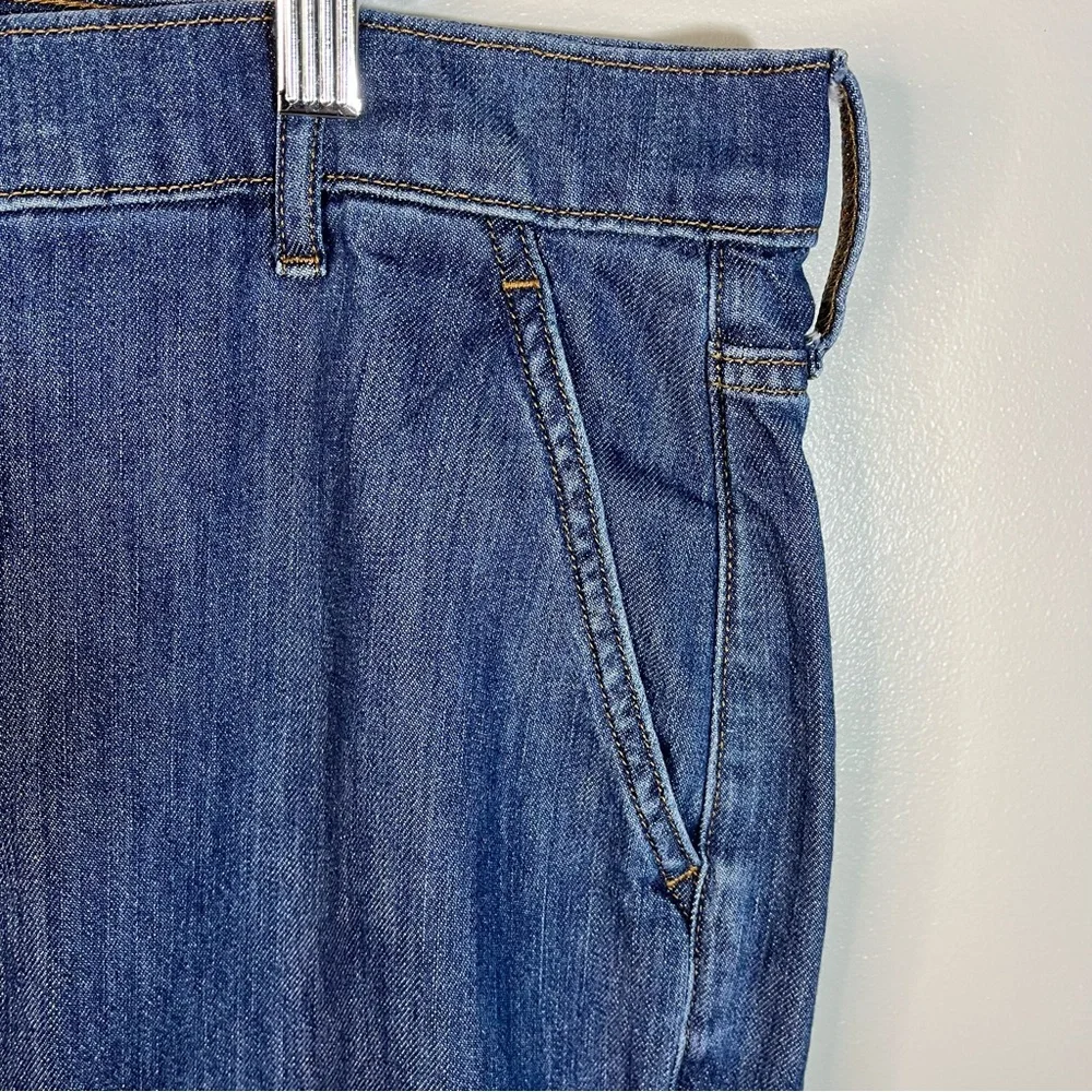 J Crew Classic Blue Women's Wide Leg Cotton Denim Trousers Jeans Size 32
